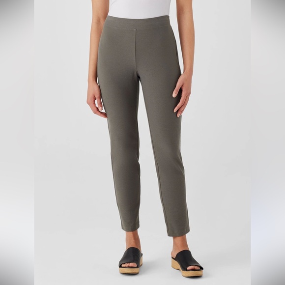 EILEEN‎ FISHER Women's Stretch Crepe Slim Ankle Pant Grove Brown XXS Small - Picture 3 of 16